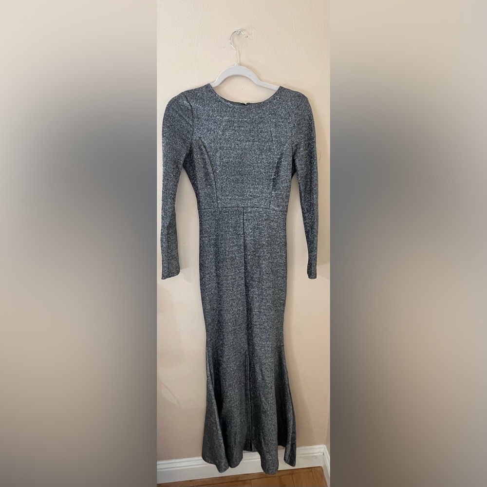 Elegant Gray Sparkled Women's Dress